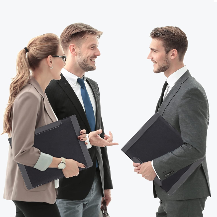 Amazon Basics Professional Padfolio with Interior Organizer and Refillable Notepad, Grey - Image 7