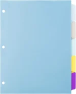 Amazon Basic Index 5 Strings Plastic Binder Dividers Writable Multicolor Tabs 1 Set
