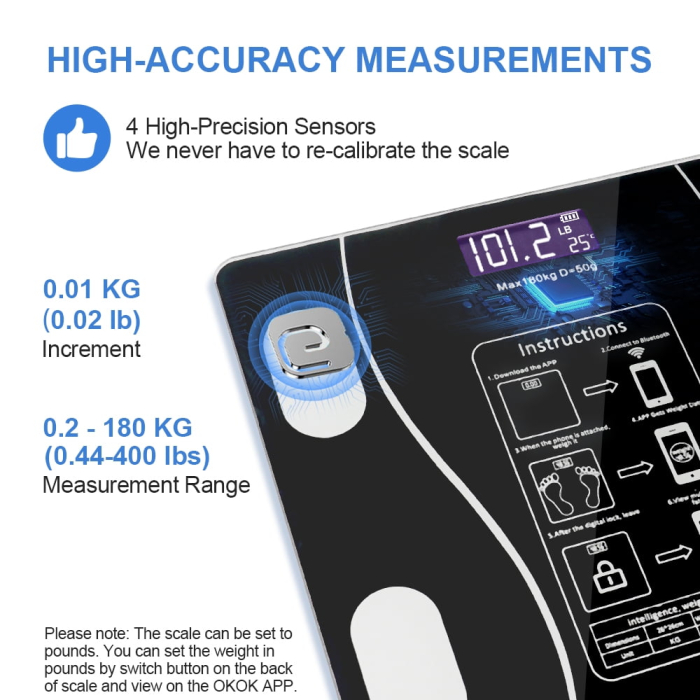 Smart Digital Scale for Body Weight and Fat, Rechargeable Bathroom Weight Scale with 13 Body Composition Metrics BMI - Image 7