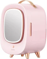 Baseus Mini Cosmetic Fridge Portable Professional Beauty Make-Up Refrigerator with Mirror 13L CRBXNS-04 Pink