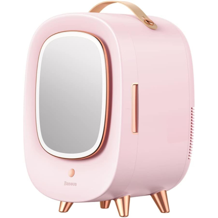 Baseus Mini Cosmetic Fridge Portable Professional Beauty Make-Up Refrigerator with Mirror 13L CRBXNS-04 Pink