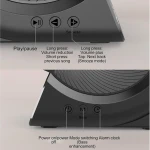 PerGar 3 in 1 Alarm Clock Radio, Digital Alarm Clock with Bluetooth Speaker, ABS Alarm Clock with Wireless Charging for Bedside,FM Radio Bluetooth Speaker with Mobile Phone Holder for Bedroom,(Black) - Image 4