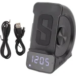 PerGar 3 in 1 Alarm Clock Radio, Digital Alarm Clock with Bluetooth Speaker, ABS Alarm Clock with Wireless Charging for Bedside,FM Radio Bluetooth Speaker with Mobile Phone Holder for Bedroom,(Black)