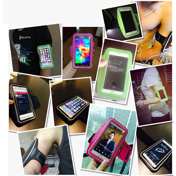 Running Armband, Smartphone Holder, Black, One Size Fits Most, Running Smartphone Pouch, Jogging, Arm Pouch, Arm Holder, Compatible with All iPhone Models - Image 4