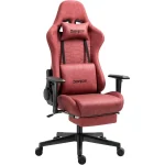 Darkecho Gaming Chair with Footrest Massage Vintage Leather Ergonomic