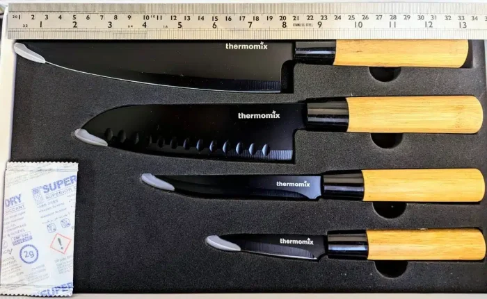 Japanese Knives ナイフ set for kitchen Thermomix brand 4 pieces in diferent sizes - Image 4