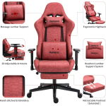 Darkecho Gaming Chair with Footrest Massage Vintage Leather Ergonomic - Image 3