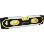 Amazon Basics 9-Inch Easy to Use Magnetic Torpedo Level and Ruler, with 180/90/45 Degree Bubbles, Black