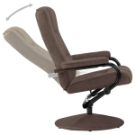 vidaXL Swivel Recliner with Ottoman Brown Faux Suede Leather - Image 4