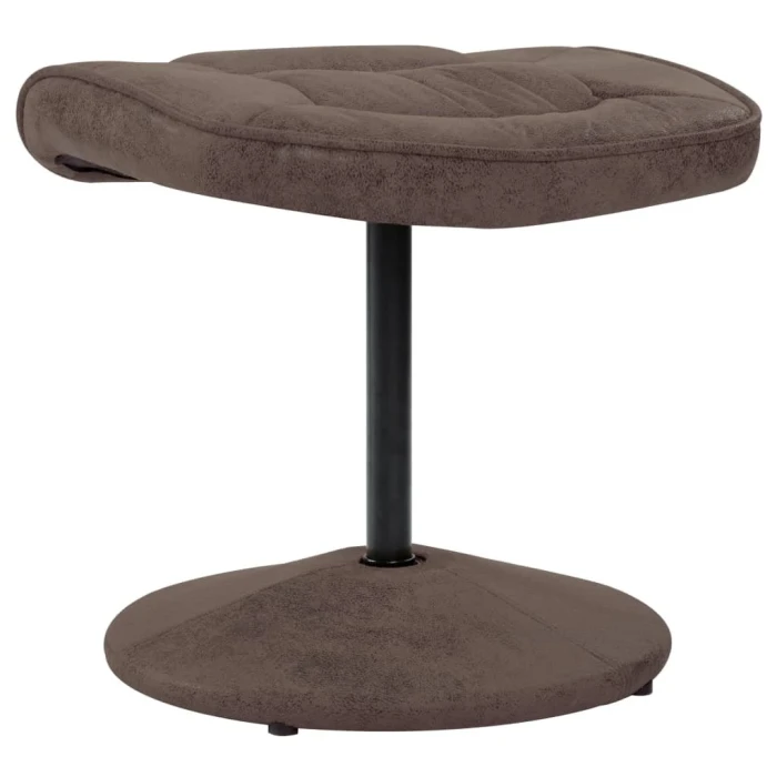 vidaXL Swivel Recliner with Ottoman Brown Faux Suede Leather - Image 9