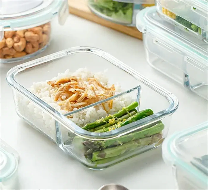 Heat Resistant Container, Bento Box, Heat-resistant Glass, Storage Container, Bean Box, Transparent Glass, With Lid, Double Class, Microwave Safe,... - Image 5