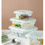 Heat Resistant Container, Bento Box, Heat-resistant Glass, Storage Container, Bean Box, Transparent Glass, With Lid, Double Class, Microwave Safe,... - Image 6