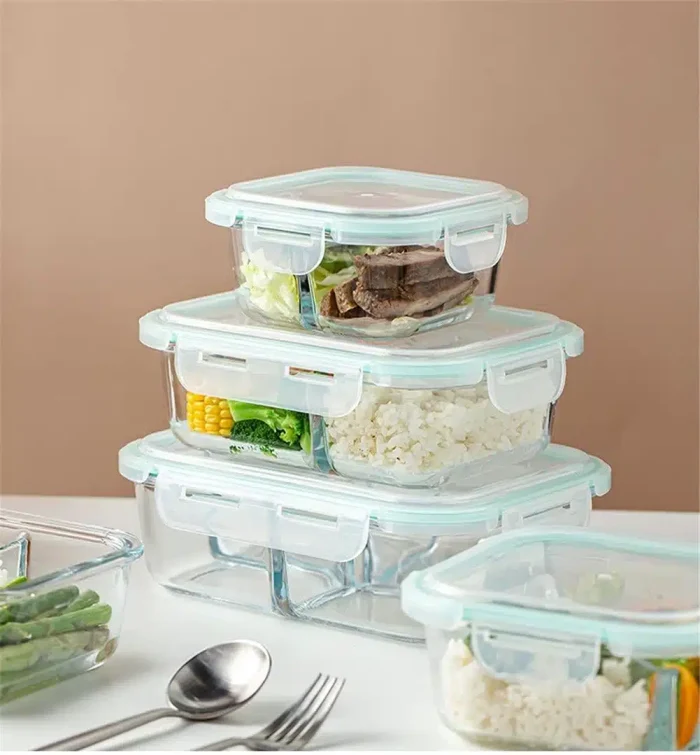 Heat Resistant Container, Bento Box, Heat-resistant Glass, Storage Container, Bean Box, Transparent Glass, With Lid, Double Class, Microwave Safe,... - Image 6