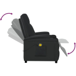 vidaXL Massage Chair, Adjustable Electric Recliner Chair with Reclining Function, Vibration Function, TV Chair, Recliner Chair, Black Faux Leather - Image 3