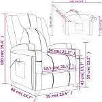 vidaXL Massage Chair, Adjustable Electric Recliner Chair with Reclining Function, Vibration Function, TV Chair, Recliner Chair, Black Faux Leather - Image 4