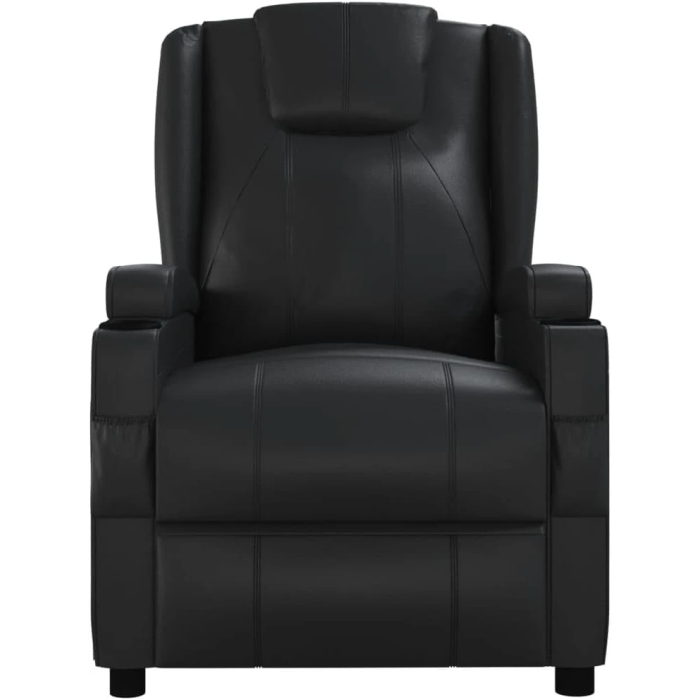 vidaXL Massage Chair, Adjustable Electric Recliner Chair with Reclining Function, Vibration Function, TV Chair, Recliner Chair, Black Faux Leather - Image 5