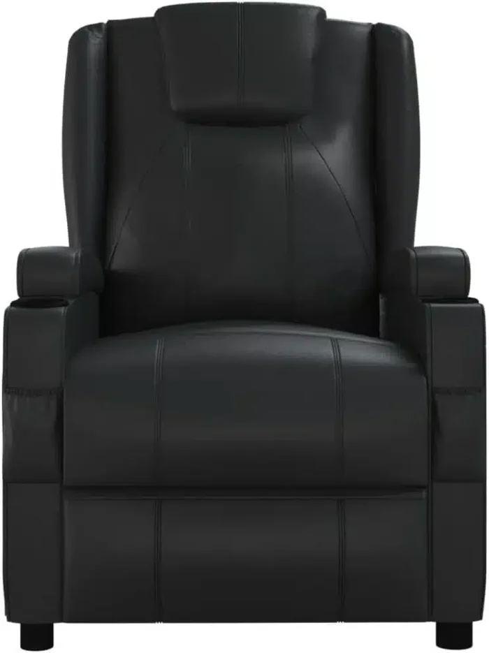 vidaXL Massage Chair, Adjustable Electric Recliner Chair with Reclining Function, Vibration Function, TV Chair, Recliner Chair, Black Faux Leather - Image 5