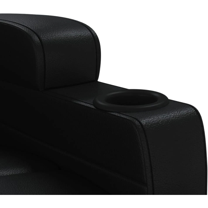 vidaXL Massage Chair, Adjustable Electric Recliner Chair with Reclining Function, Vibration Function, TV Chair, Recliner Chair, Black Faux Leather - Image 6