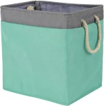Amazon Basics Foldable Fabric Rectangle Laundry Hamper With Detachable Brackets, Jade Green, 40.6 cm x 33 cm x 43.6 cm - Image 2