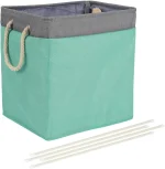 Amazon Basics Foldable Fabric Rectangle Laundry Hamper With Detachable Brackets, Jade Green, 40.6 cm x 33 cm x 43.6 cm - Image 3