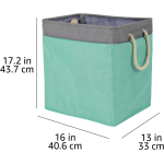 Amazon Basics Foldable Fabric Rectangle Laundry Hamper With Detachable Brackets, Jade Green, 40.6 cm x 33 cm x 43.6 cm - Image 6