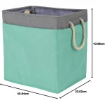 Amazon Basics Foldable Fabric Rectangle Laundry Hamper With Detachable Brackets, Jade Green, 40.6 cm x 33 cm x 43.6 cm
