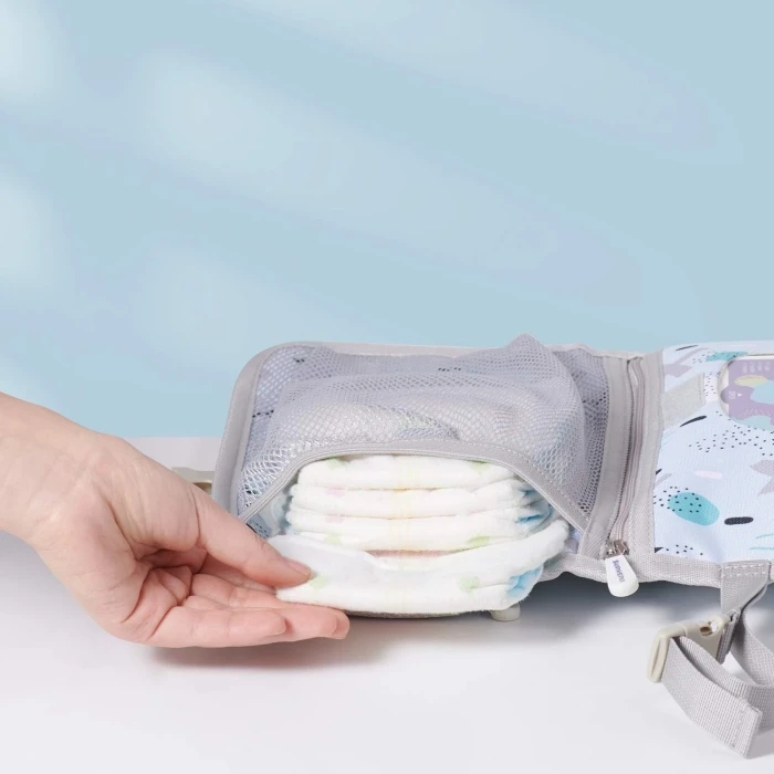 SUNVENO Baby Portable Changing Pad Waterproof Travel Changing Station Perfect for Baby Shower Gifts, Blue - Image 4