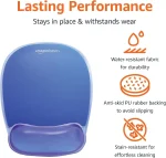 Amazon Basics Rectangular Mouse Pad with Gel Crystal Wrist Rest, Blue, 27.4 cm x 21.6 cm x 3 cm - Image 3
