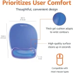 Amazon Basics Rectangular Mouse Pad with Gel Crystal Wrist Rest, Blue, 27.4 cm x 21.6 cm x 3 cm - Image 4