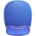 Amazon Basics Rectangular Mouse Pad with Gel Crystal Wrist Rest, Blue, 27.4 cm x 21.6 cm x 3 cm