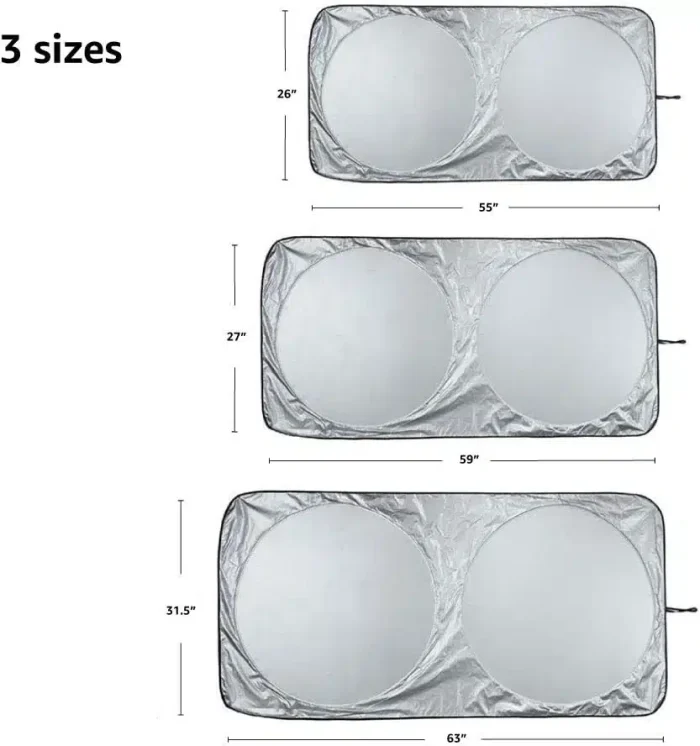 Amazon Basics UV Reflecting Foldable Front Windshield Sun Shade - 150 cm x 69 cm, 0.1-MM Thickness - Image 6