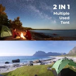 ArcadiVille Camping Pop up Tent 4 People, Waterproof & Windproof Family Tents for Camping, 2 in 1 for Outdoor & Travel, 60s Setup, Removable Rainfly... - Image 6