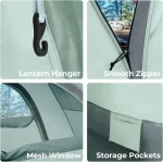 ArcadiVille Camping Pop up Tent 4 People, Waterproof & Windproof Family Tents for Camping, 2 in 1 for Outdoor & Travel, 60s Setup, Removable Rainfly... - Image 7