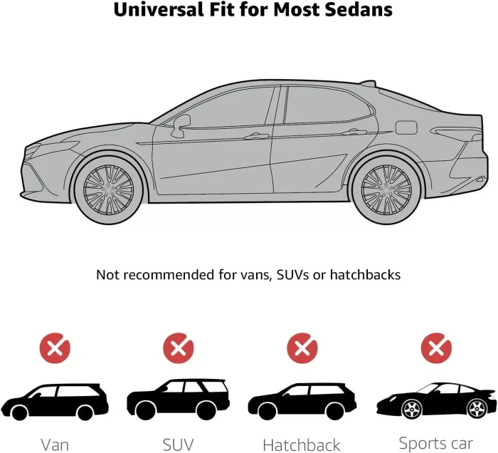 Amazon Basics Silver Weatherproof Car Cover - 150D Oxford, Sedans up to 170" - Image 7