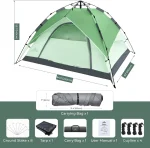 ArcadiVille Camping Pop up Tent 4 People, Waterproof & Windproof Family Tents for Camping, 2 in 1 for Outdoor & Travel, 60s Setup, Removable Rainfly... - Image 8