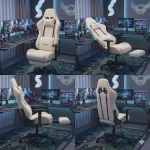 Darkecho Gaming Chair with Footrest Massage Vintage Leather Ergonomic - Image 2