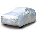 Amazon Basics Silver Weatherproof Car Cover - PEVA with Cotton, SUVs up to 203"