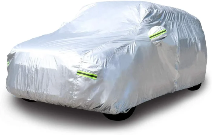 Amazon Basics Silver Weatherproof Car Cover - PEVA with Cotton, SUVs up to 203" - Image 7