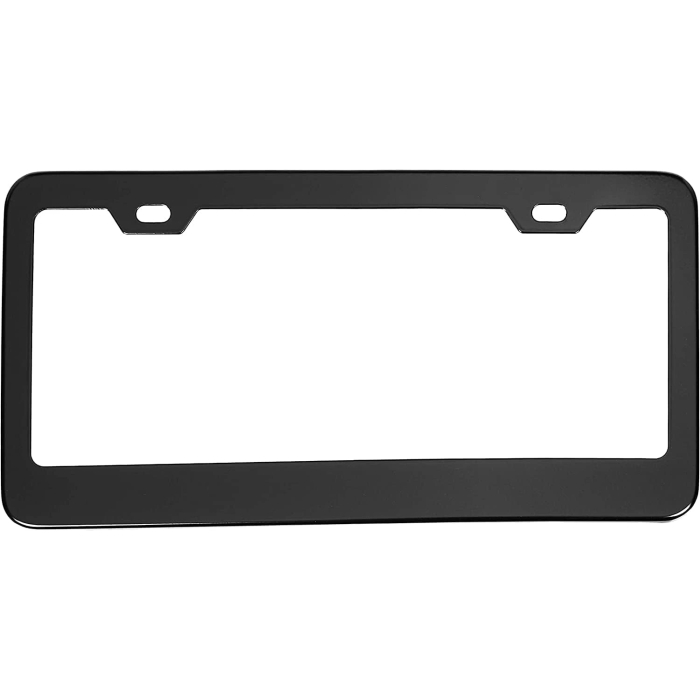 Amazon Basics Matte Aluminum License Plate Frame Pair with Screw Caps - 2-Hole, 12.3 x 6.3'', Black - Image 4