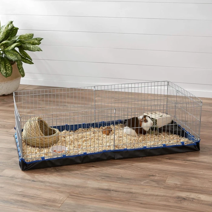 Amazon Basics Canvas Bottom Habitat Pet Cage - 47 x 14 x 24 Inches, Blue - Image 2
