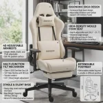 Darkecho Gaming Chair with Footrest Massage Vintage Leather Ergonomic - Image 4