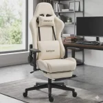 Darkecho Gaming Chair with Footrest Massage Vintage Leather Ergonomic