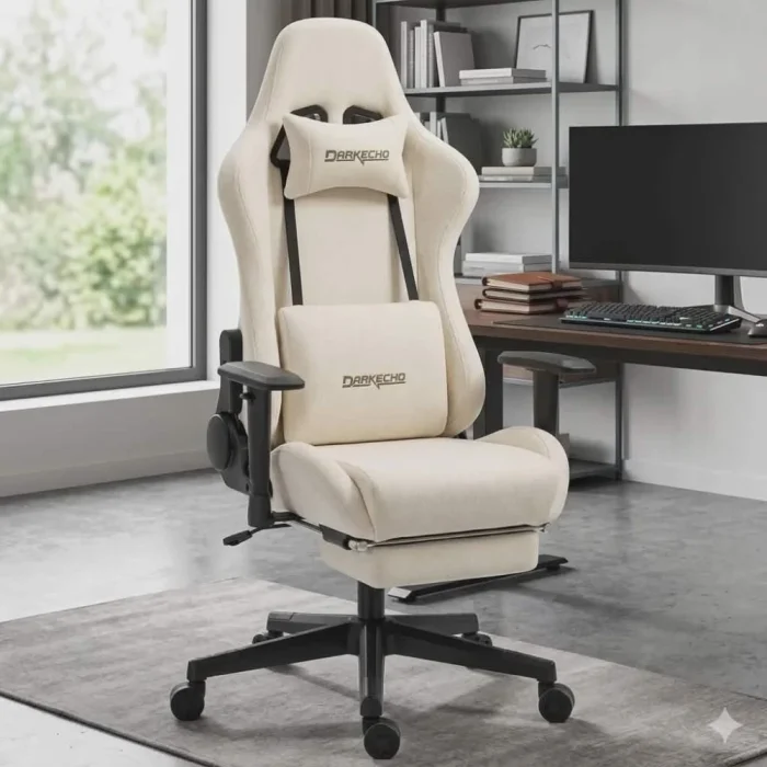 Darkecho Gaming Chair with Footrest Massage Vintage Leather Ergonomic - Image 5
