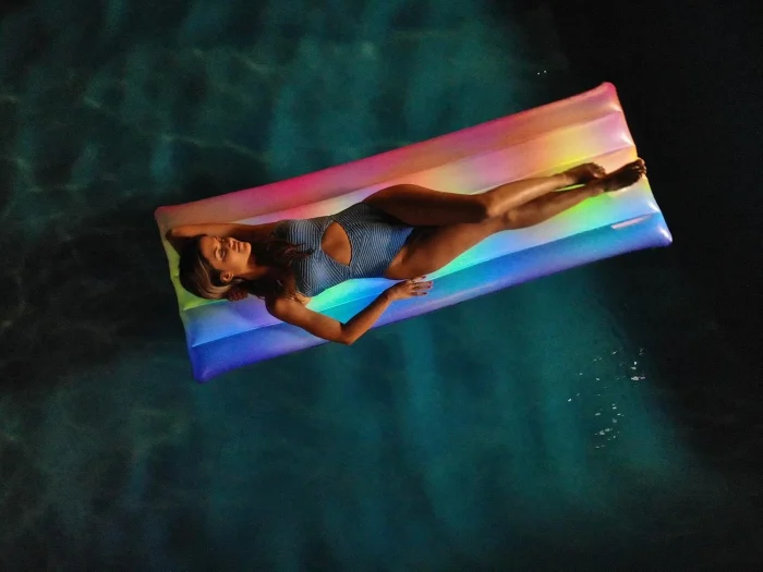 Inflatable Rainbow Pool Raft Haze Glitter Large Size - Image 3