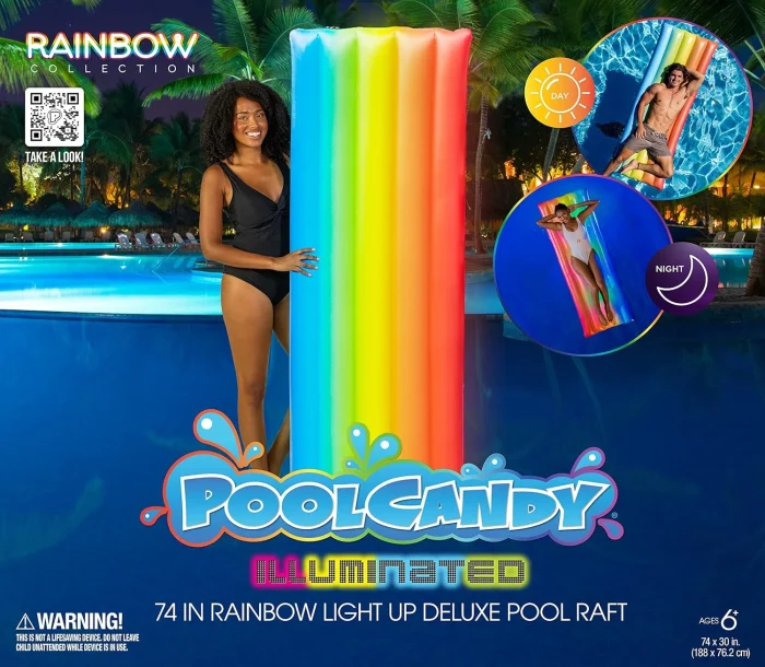 Inflatable Rainbow Pool Raft Haze Glitter Large Size - Image 4