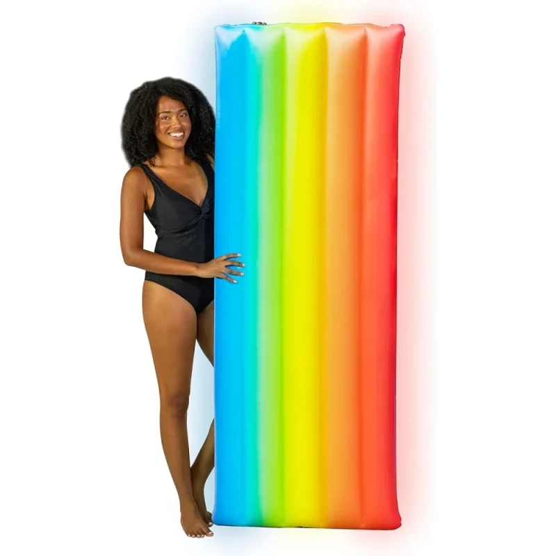 Inflatable Rainbow Pool Raft Haze Glitter Large Size