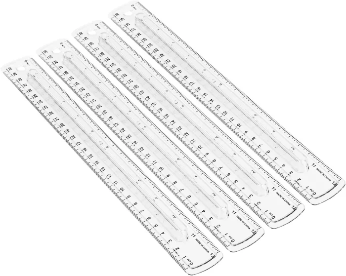 Amazon Basics 12-Inch Plastic Ruler with Finger Grip, 4-Pack, Clear - Image 5