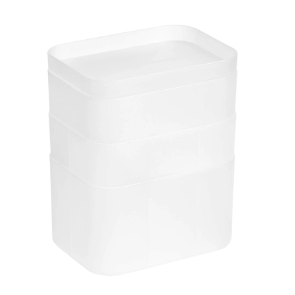 Amazon Basics Stackable Desk Drawer Organization Set, Frosted - 4 Pack