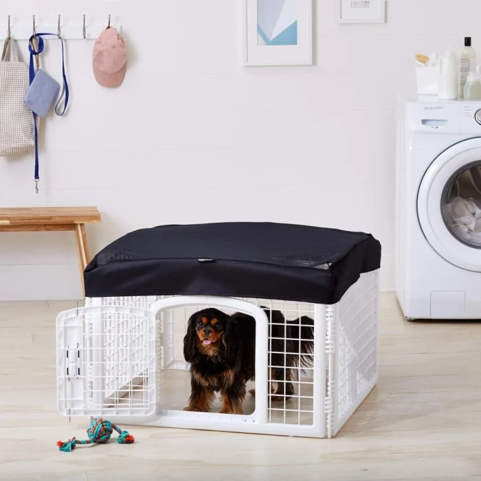 Amazon Basics Square Pet Circle Top Cover for Plastic Circles Mesh Material 61cm Black,White - Image 2