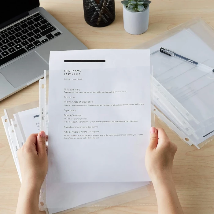 Amazon Basics Heavy Duty Sheet Protectors for Page Storage, Clear, 100 Pack - Image 2